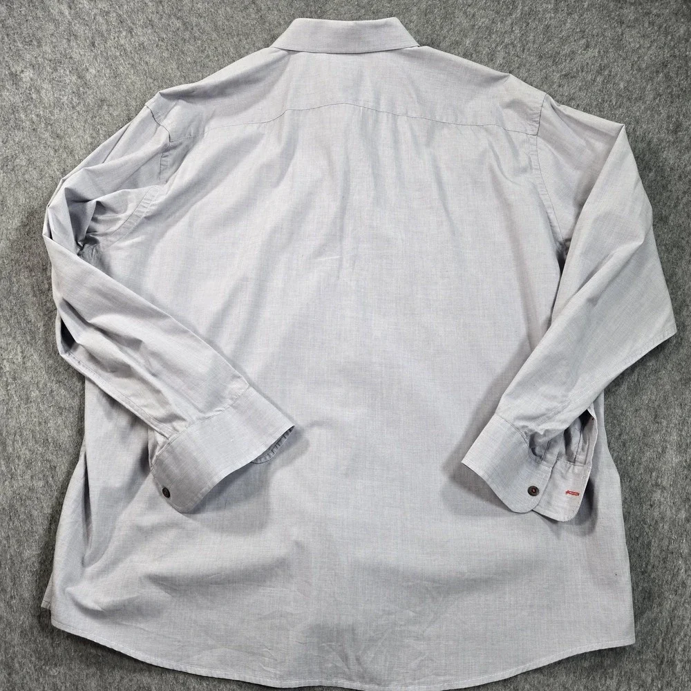 UNTUCKit Shirt Mens 3XL Gray Forged Solid Long Sleeve Button Front Casual Cotton